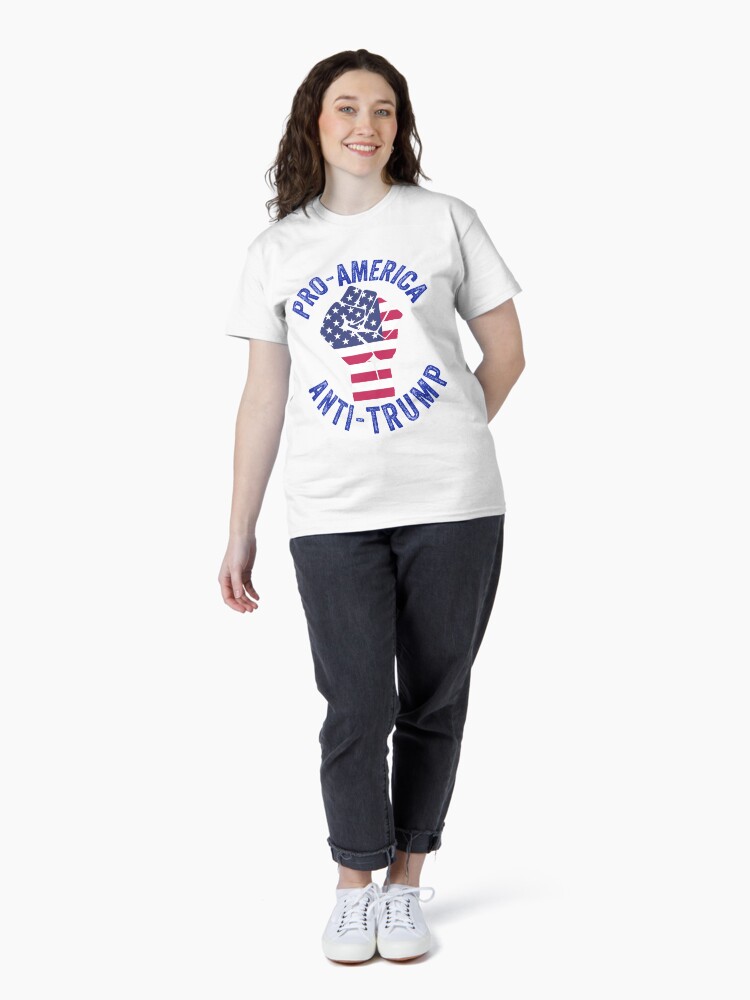 Imagen 4 de 7, Camiseta clásica con la obra Pro-America Anti-Trump -USA Flag BLM Logo, diseñada y vendida por Sutra-Lotus-Co.