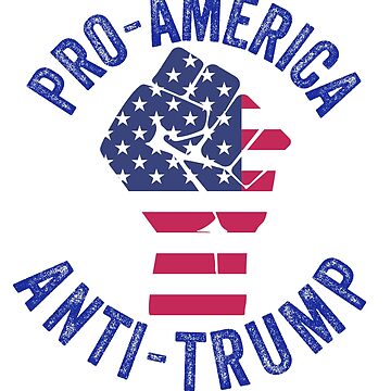 Imagen de la obra Pro-America Anti-Trump -USA Flag BLM Logo de Sutra-Lotus-Co