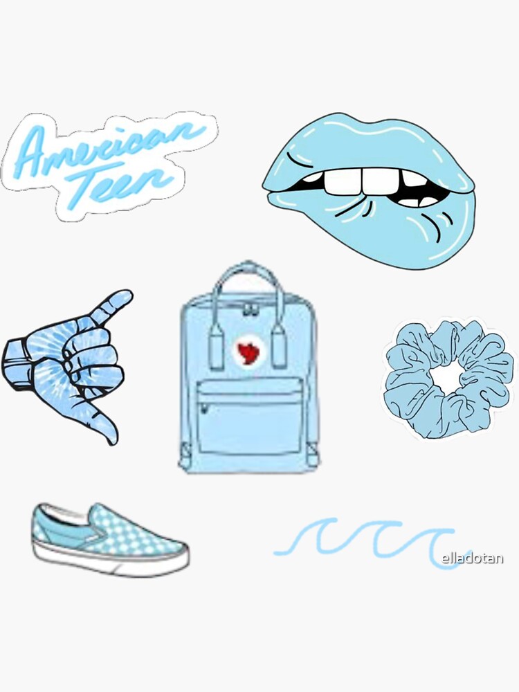 blue aesthetic sticker pack sticker by elladotan redbubble