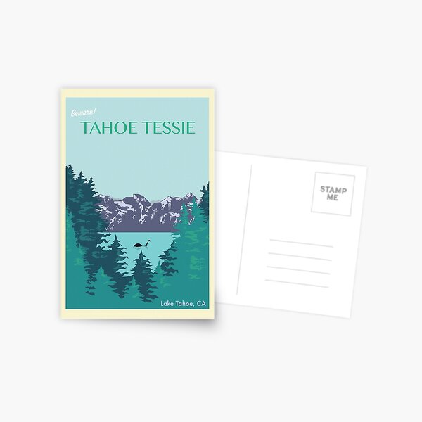 Item preview, Tahoe Tessie Postcard designed and sold by cryptid postcards.