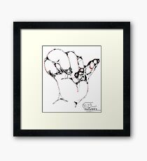 Hand I -(310313)- Digital art/mouse drawn/Program: MS Paint Framed Print