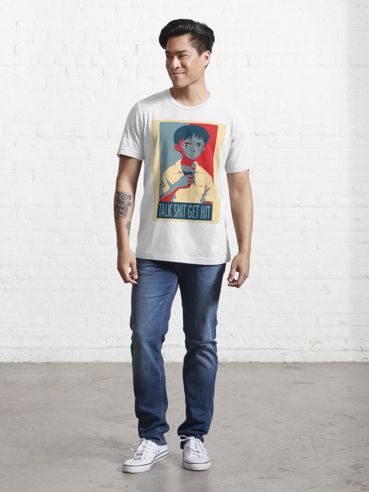 Alternate view of Shinji Ikari - Talk Shit Get Hit Essential T-Shirt