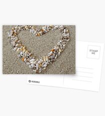 Heart arranged from Seashells Postcards