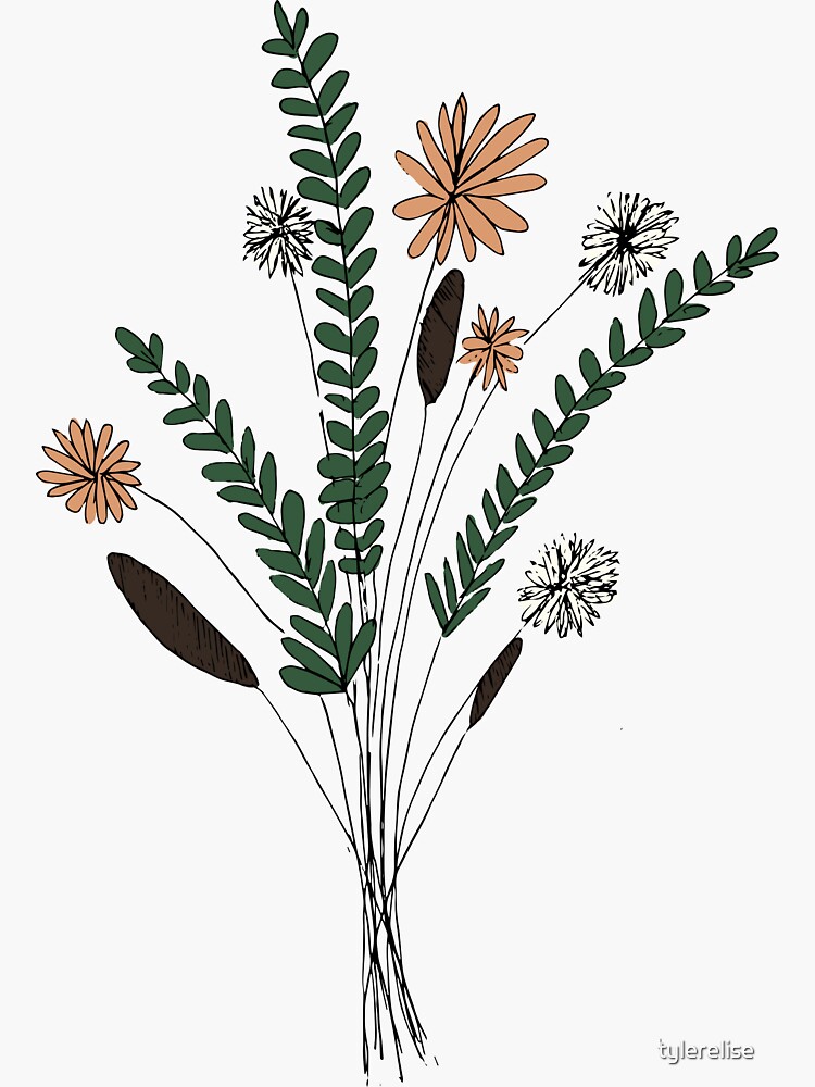 Thumbnail 3 of 3, Sticker, Flower Illustration designed and sold by tylerelise.