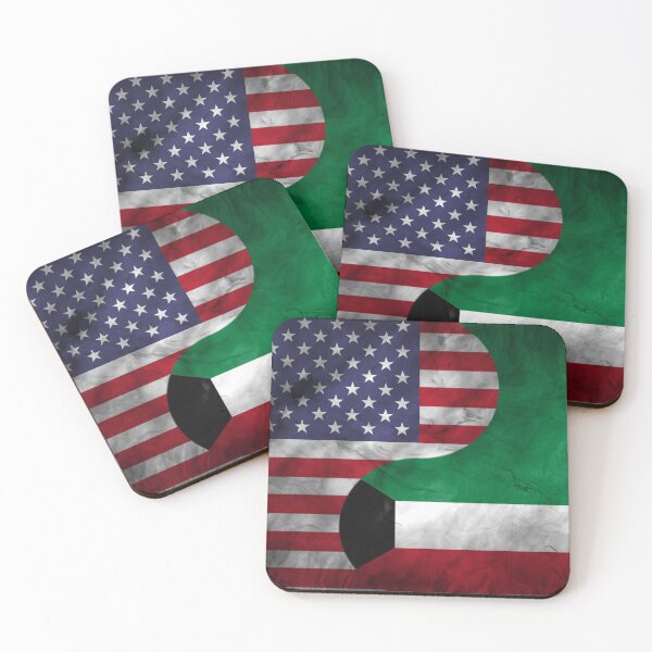 Item preview, USA and Kuwait Dual Flag Yin Yang Combination designed and sold by ockshirts.
