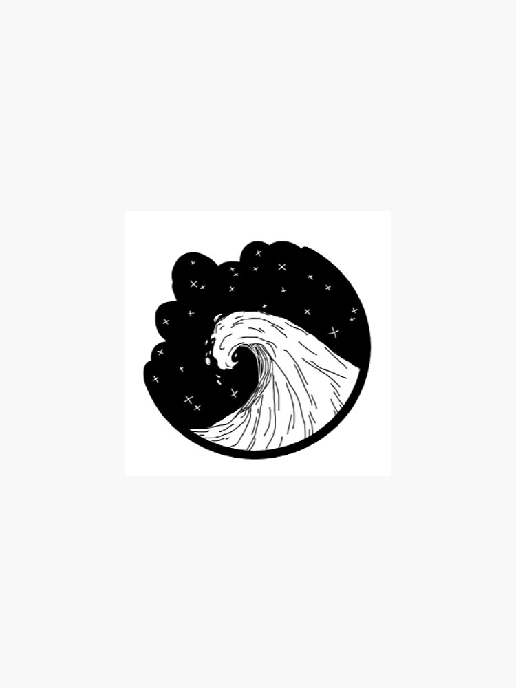 "Wave Black and White Aesthetic VSCO" Sticker by Gabbylovell Redbubble