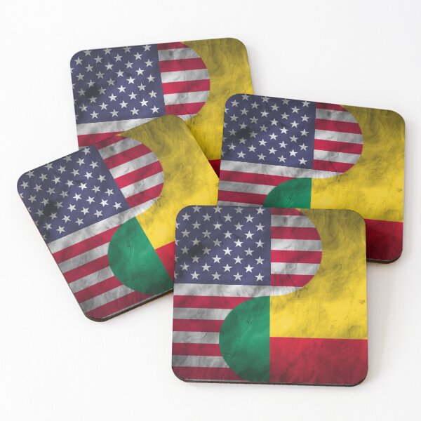 Item preview, USA and Benin Dual Flag Yin Yang Combination designed and sold by ockshirts.