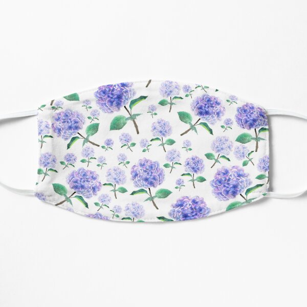 purple blue hydrangea pattern Mask