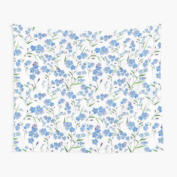 Vista previa del artículo con la obra «Patrón de acuarela no me olvides azul», diseñado y vendido por ColorandColor.