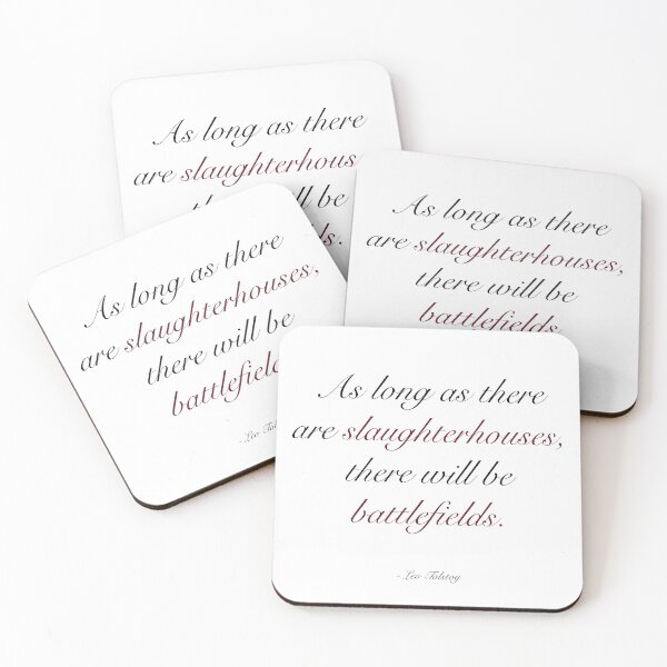 Item preview, Leo Tolstoy Quote - Slaughterhouses and Battlefields designed and sold by TheCurators.