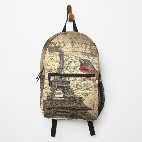 Item preview, dark academia bird vintage crown french scripts paris eiffel tower designed and sold by LEILA ART SPACE.