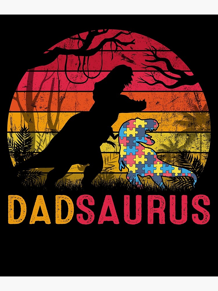 Dinosaur Dad Saurus Dadsaurus Autism Awareness Shirts Gift