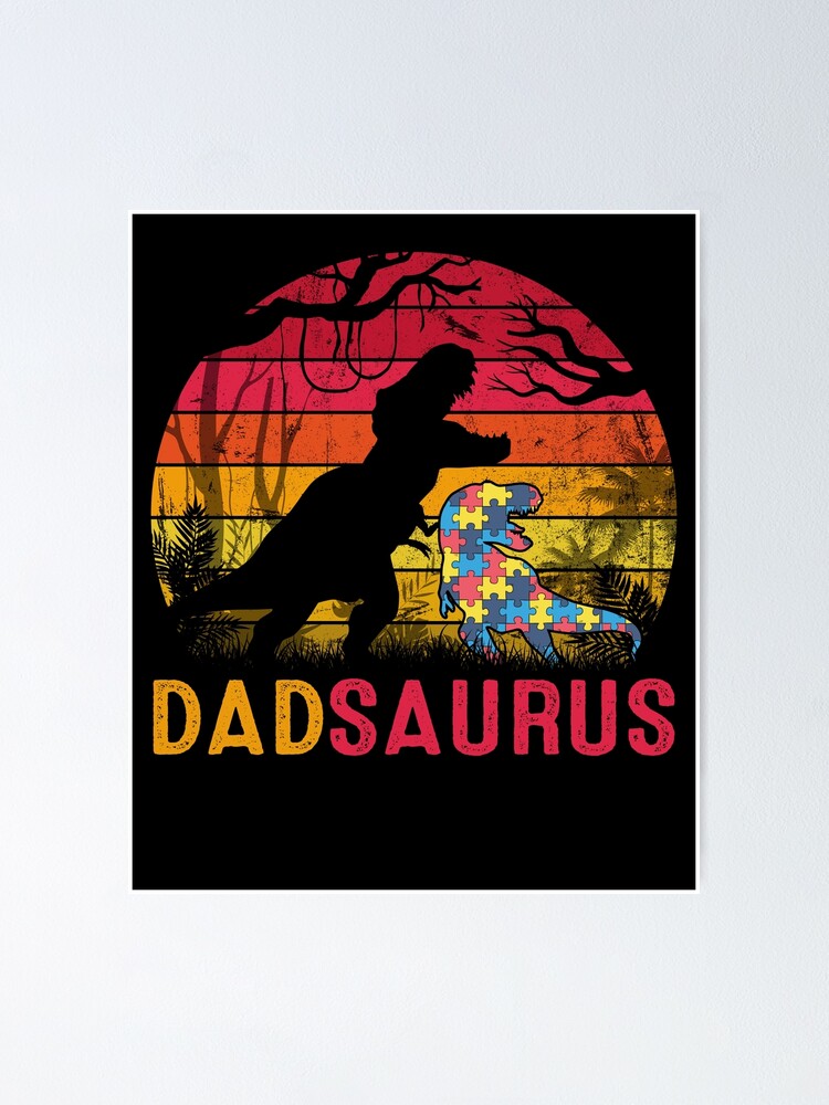 Dinosaur Dad Saurus Dadsaurus Autism Awareness Shirts Gift