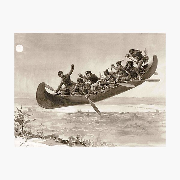 Item preview, La chase galerie by Henri Julien - Tshirt - The Bewitched Canoe - The Flying Canoe designed and sold by lapart.