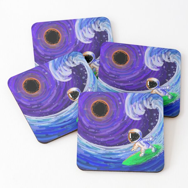 Surfing the Warped Tide Coasters (Set of 4)