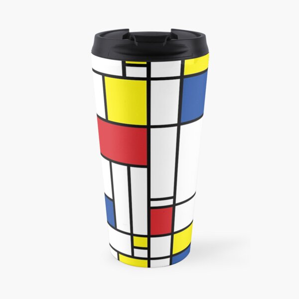 Mondrian Minimalist De Stijl Modern Art © fatfatin Travel Mug