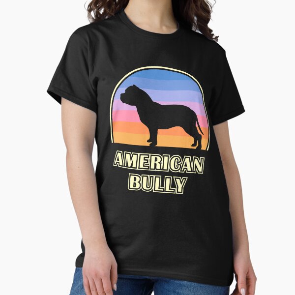 American Bully Vintage Sunset Dog Classic T-Shirt