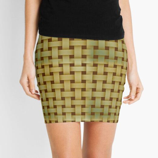 Basketweave Pattern In Earth Tone Shades Mini Skirt