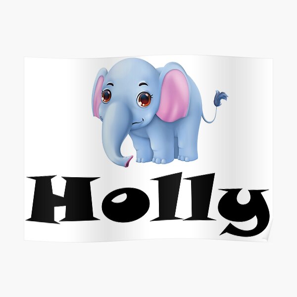 Holly Elephant Poster