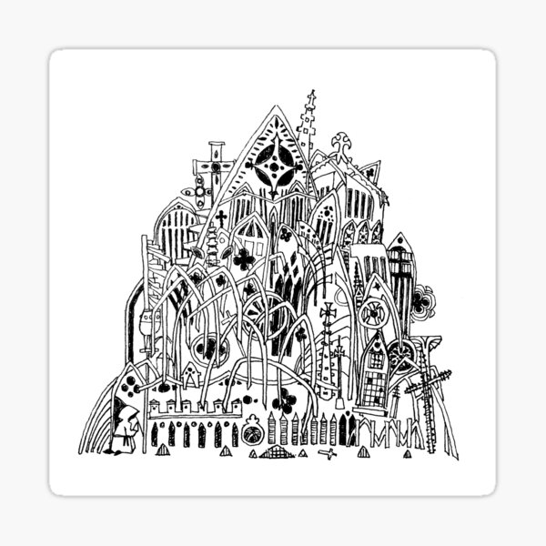 Item preview, Gothic Architecture Abstract - Black and White designed and sold by Landeburge.