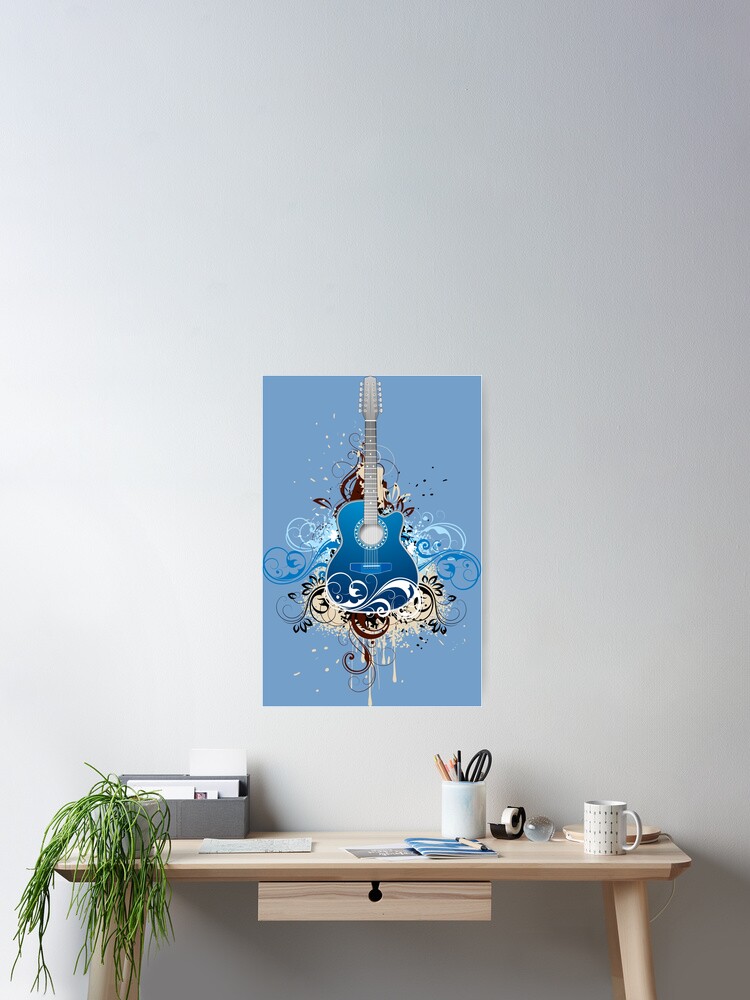 Thumbnail 2 of 3, Poster, BLUE GUITAR designed and sold by DoubleDSD.