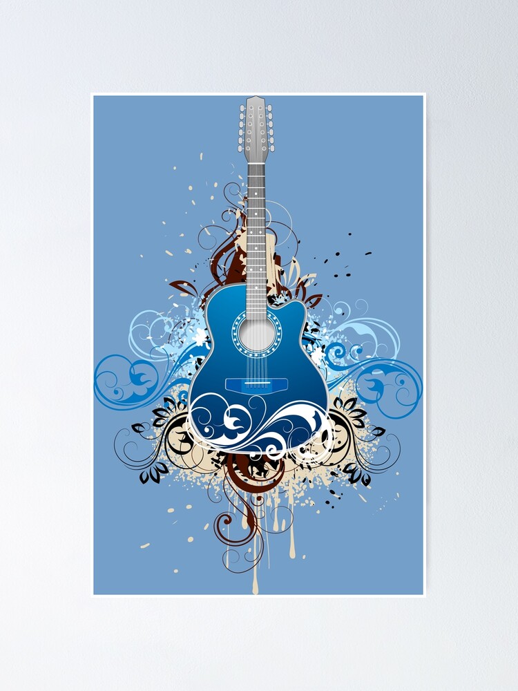 Thumbnail 1 of 3, Poster, BLUE GUITAR designed and sold by DoubleDSD.