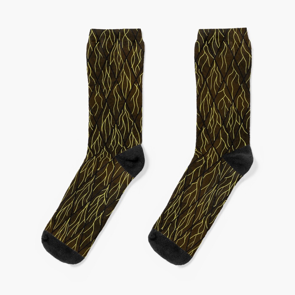 Earthen Scales, Golden Streams Socks