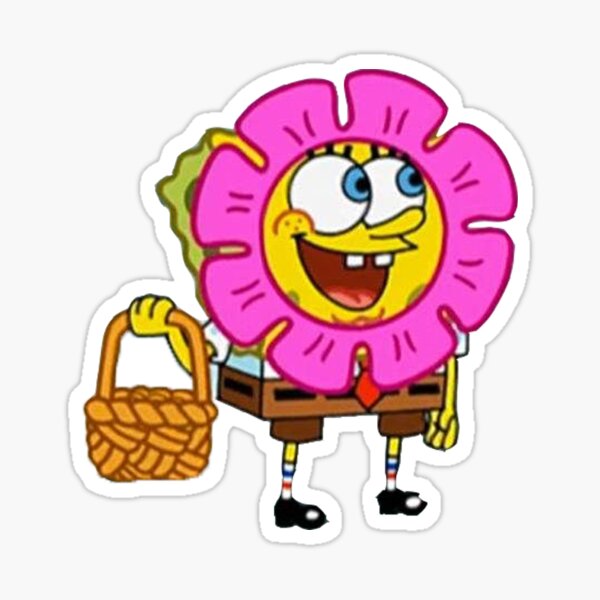 "Spongebob in a flower" Sticker by Julitortellini Redbubble