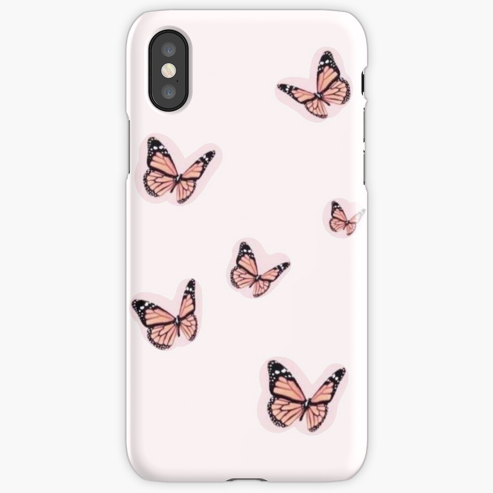 "Baby pink aesthetic butterfly phone case !! " iPhone Case