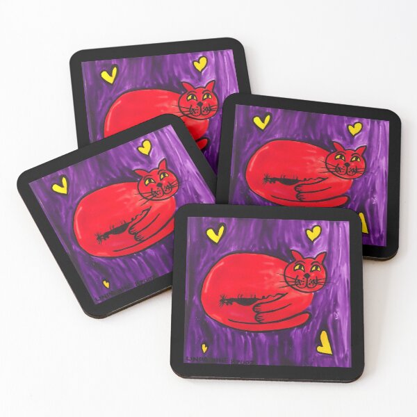Item preview, Red Cat Naughty Cat it ate the Mouse designed and sold by lindahineart.