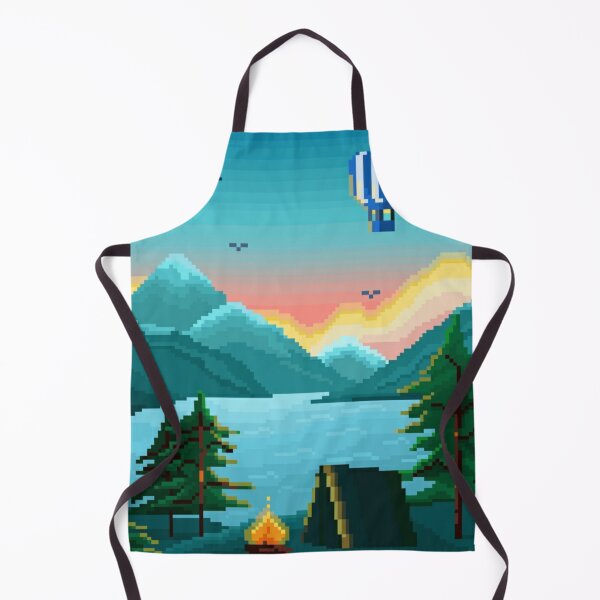 Aperçu de l'œuvre Soleil levant pixelisé sur les montagnes créée et vendue par HopeDetour.