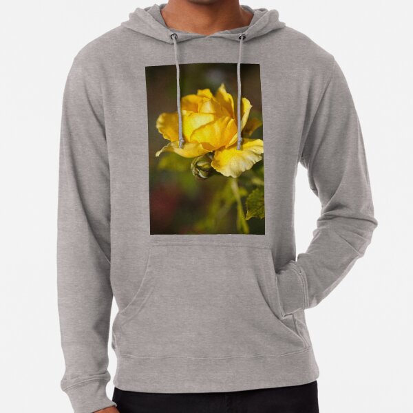 yellow hoodie with roses