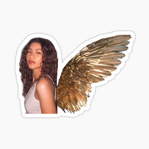 Zendaya mit goldenen Flügeln Sticker