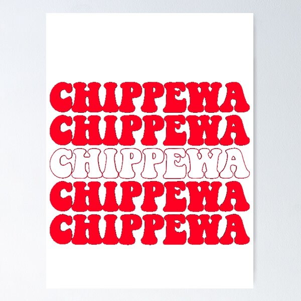 Chippewa Ranch Camp Bubble Letter Star Red to White Gradient Ombr