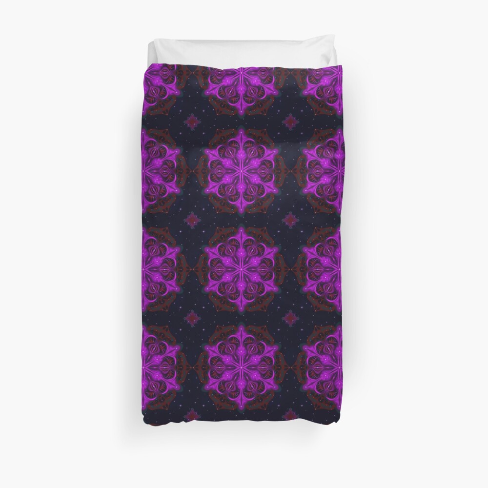 Spaceborne Orchid Snowflake Duvet Cover