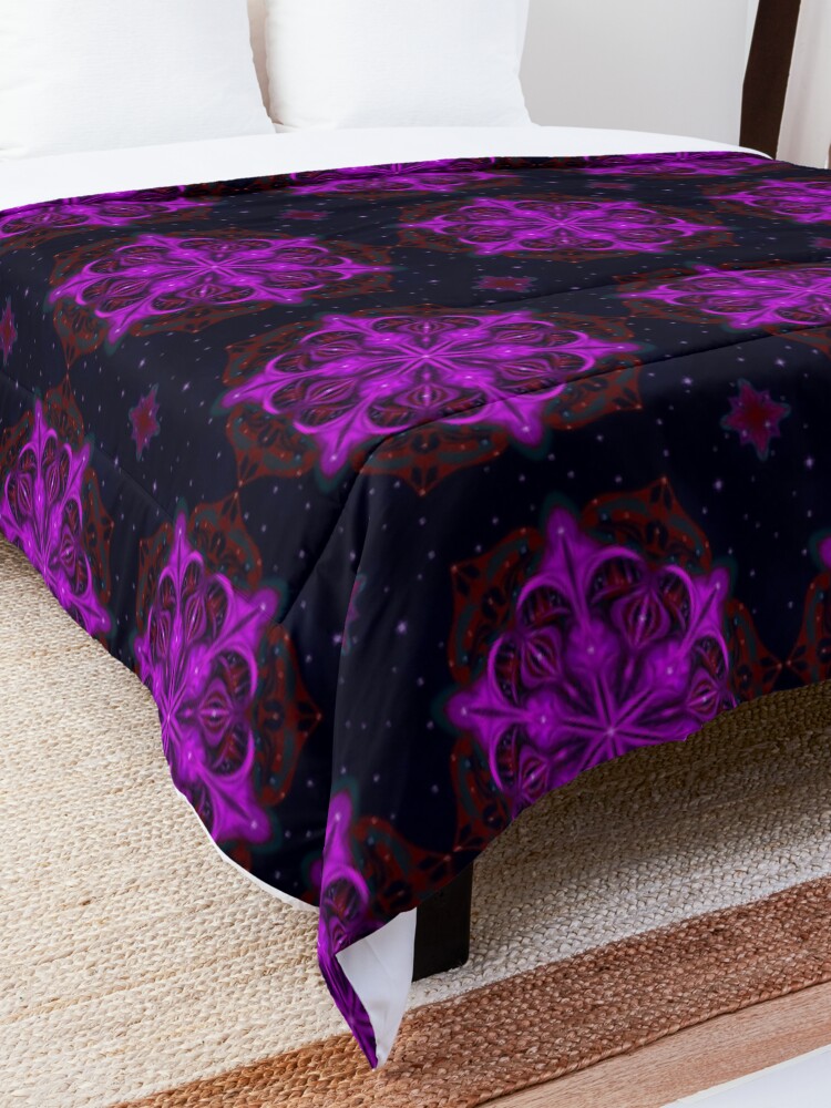 Alternate view of Spaceborne Orchid Snowflake Comforter
