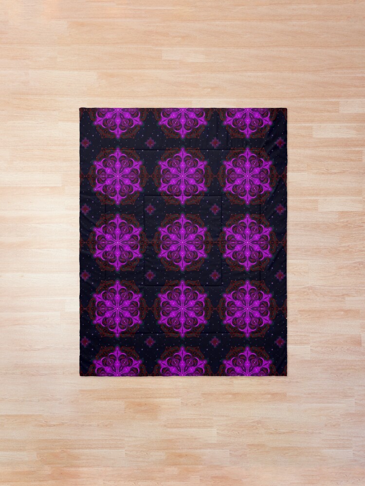 Alternate view of Spaceborne Orchid Snowflake Comforter