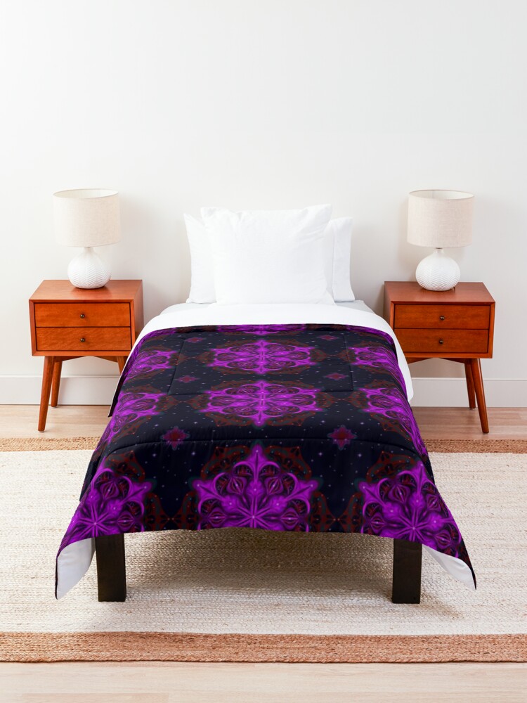 Alternate view of Spaceborne Orchid Snowflake Comforter