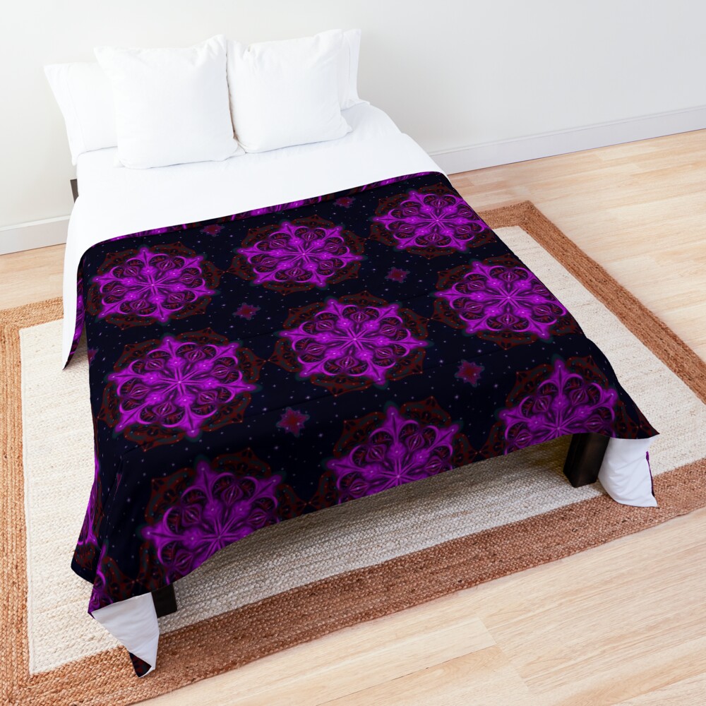 Spaceborne Orchid Snowflake Comforter