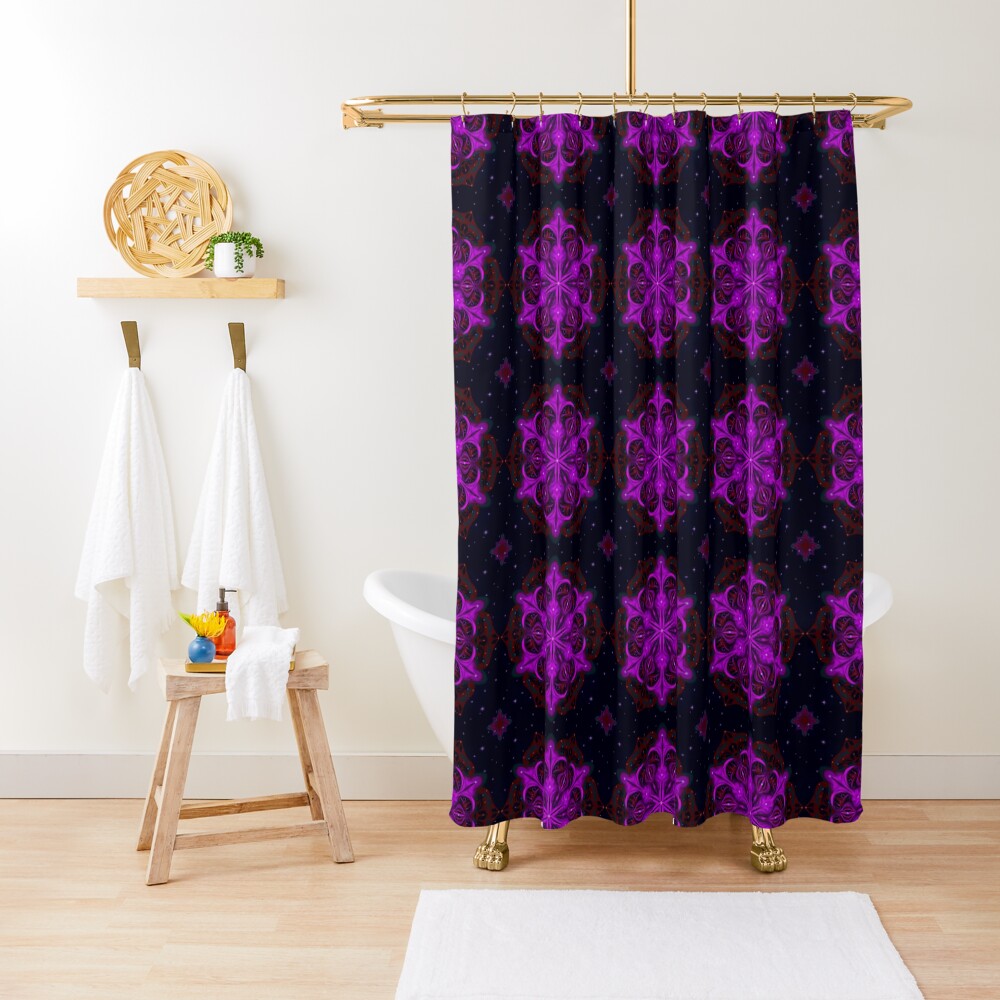 Spaceborne Orchid Snowflake Shower Curtain
