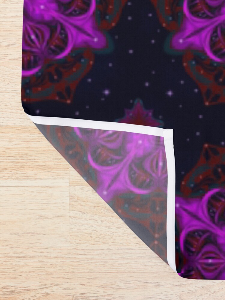 Alternate view of Spaceborne Orchid Snowflake Shower Curtain