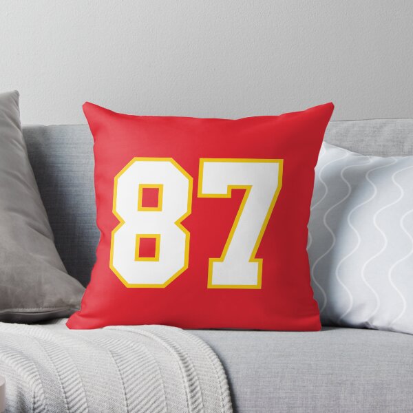 Eighty-seven White Jersey Number 87 Throw Pillow