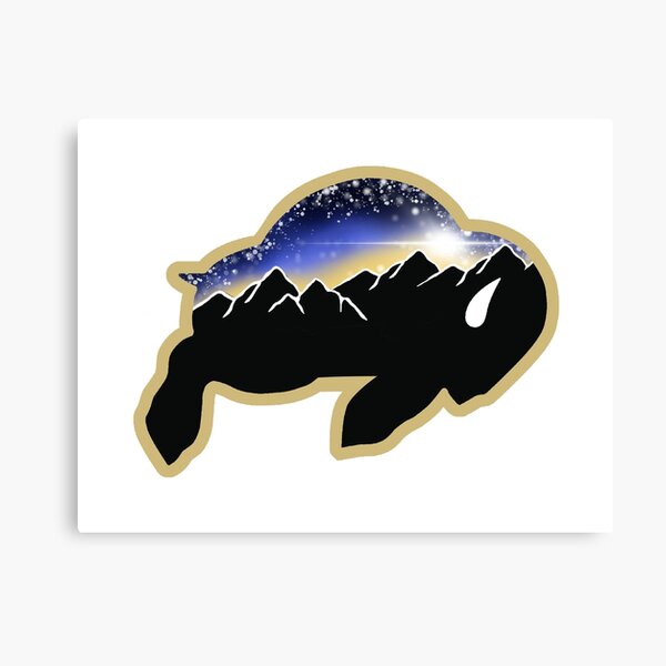 Sunset Ralphie Outline Canvas Print