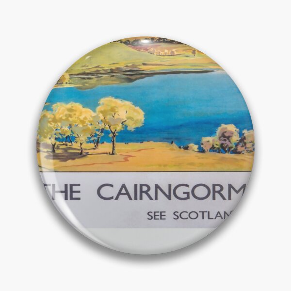 Item preview, Caringorm Mountains vintage travel poster designed and sold by stickart-marek.