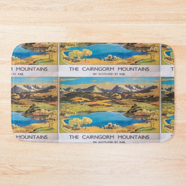 Item preview, Caringorm Mountains vintage travel poster designed and sold by stickart-marek.