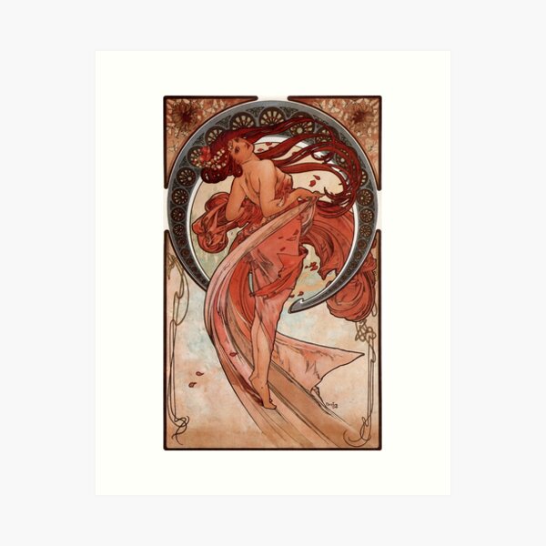Dance,1898,Alphonse Mucha,art nouveau,litography Art Print