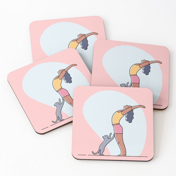 Item preview, YOGA PRACTICE WITH CAT Standing backbend pose designed and sold by Trio's Stuff.