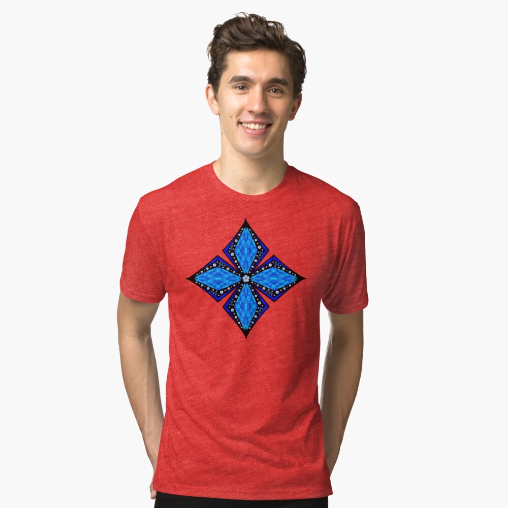 Onyx Beams of Flowers and Gems Tri-blend T-Shirt