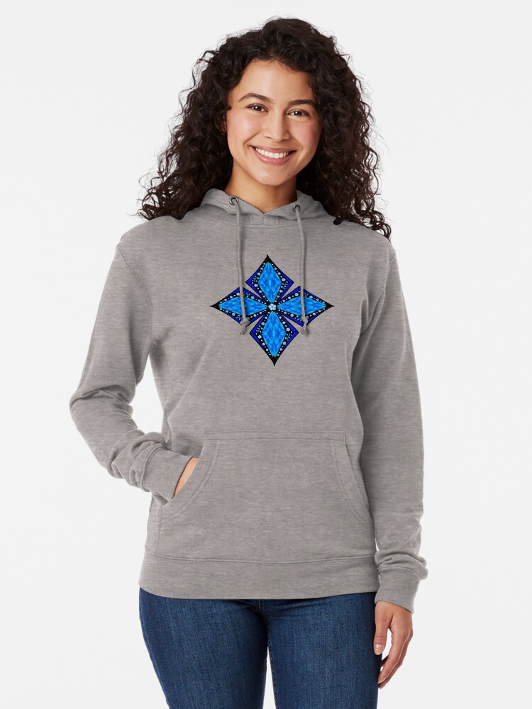 Alternate view of Onyx Beams of Flowers and Gems Lightweight Hoodie