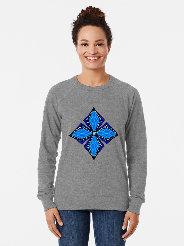 Alternate view of Onyx Beams of Flowers and Gems Lightweight Sweatshirt